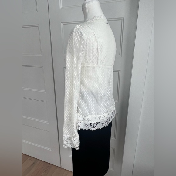 Lace mock tee top with camisole slip - Picture 3 of 8